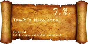 Tamás Nikoletta névjegykártya