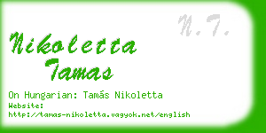 nikoletta tamas business card