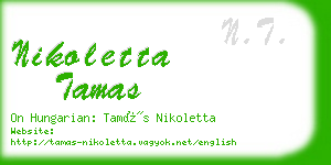 nikoletta tamas business card